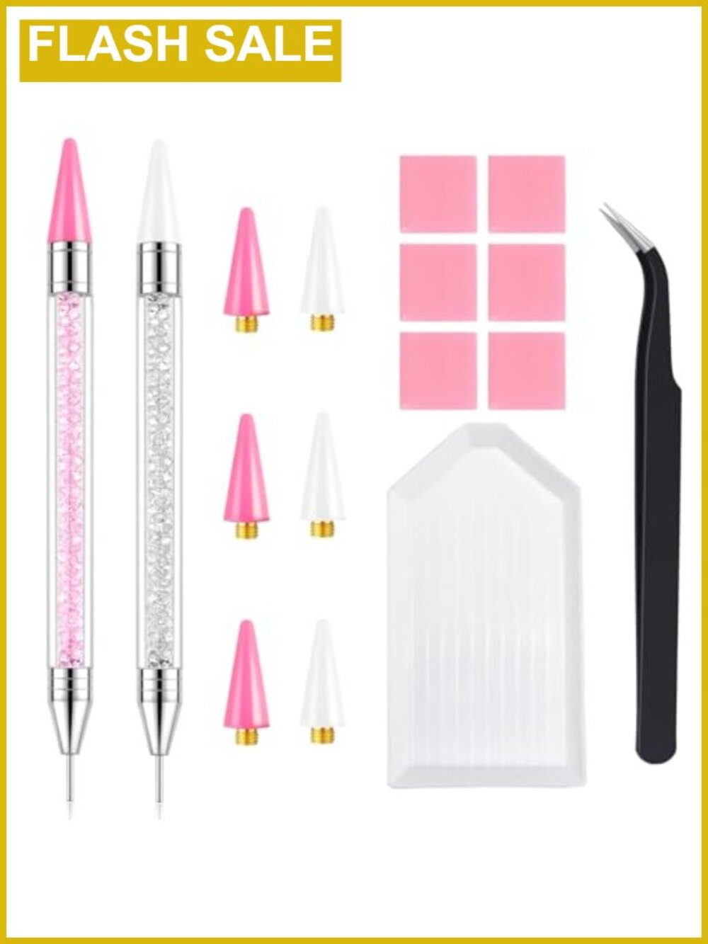 Rhinestone Picker Tool, 2 Bedazzling Pen, 6 Extra Wax Tips & Tweezer